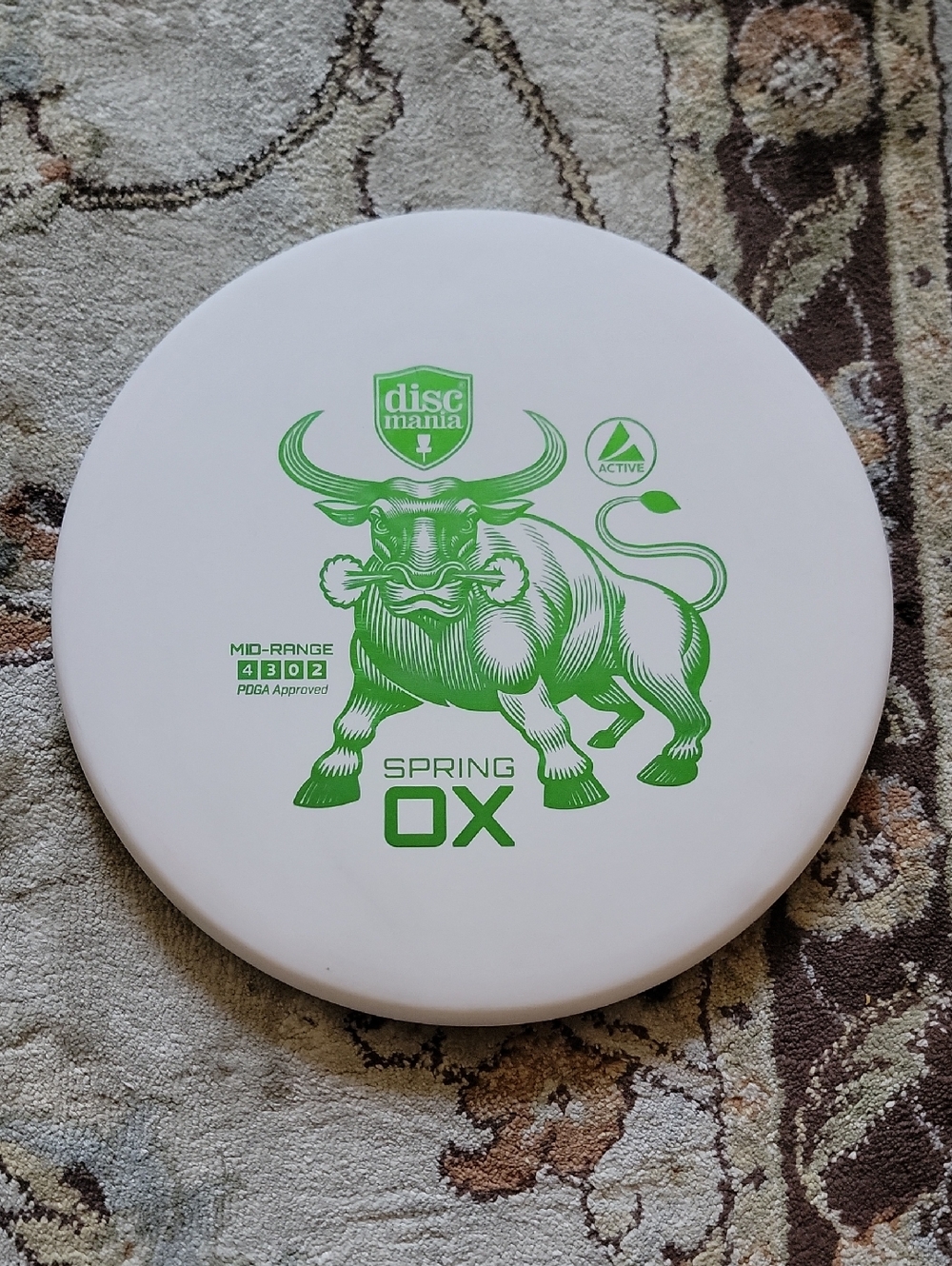 NEW Discmania Spring OX Mid-Range Disc - White with Green Stamp Maestro OOP LE